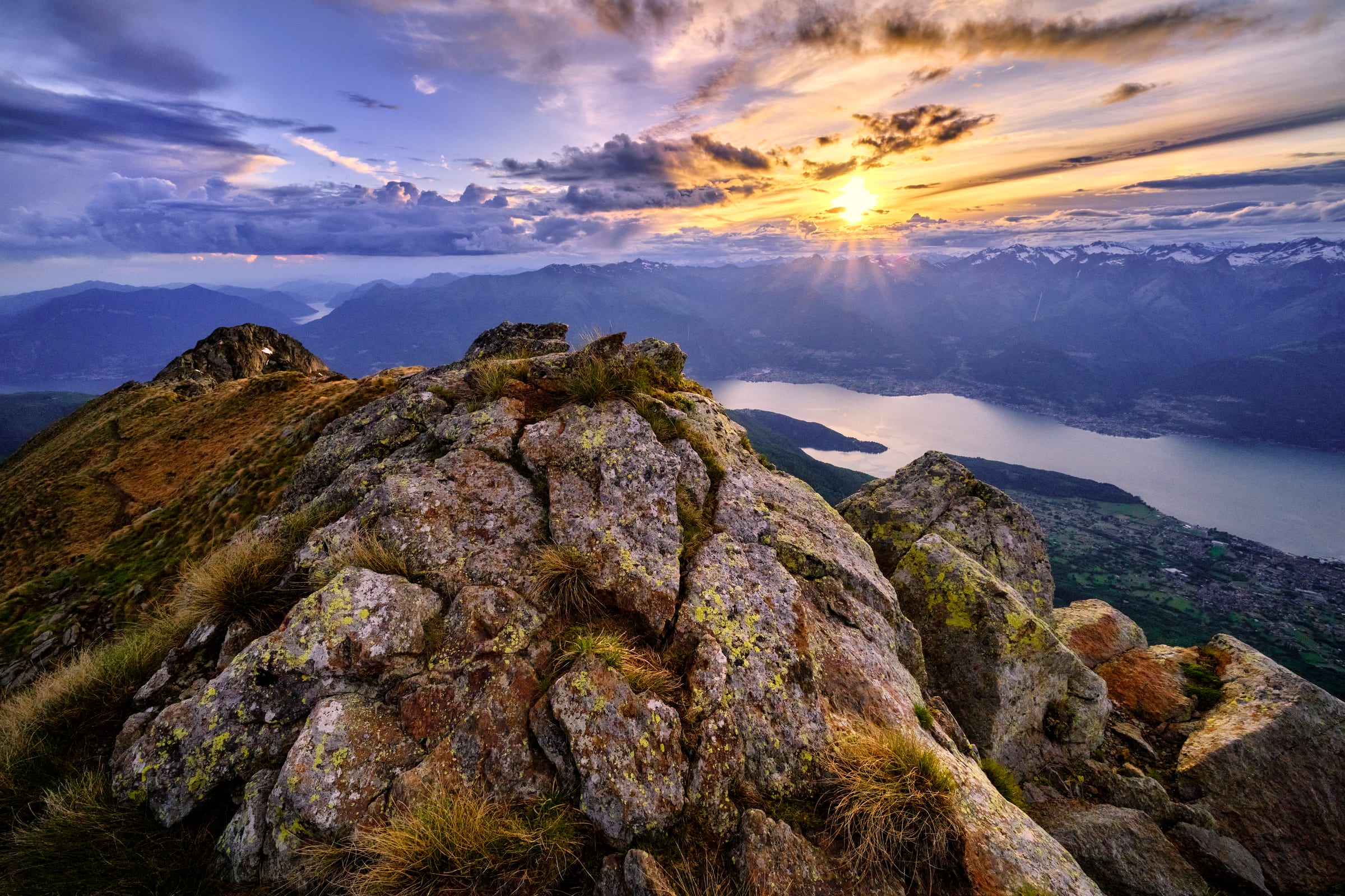 Italy — Sunset over the lake Como